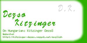 dezso kitzinger business card